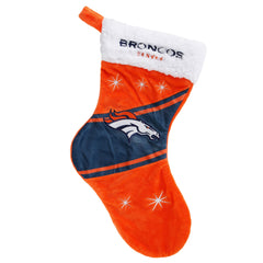 Denver Broncos Blown Glass Stocking Ornament - Sports Unlimited