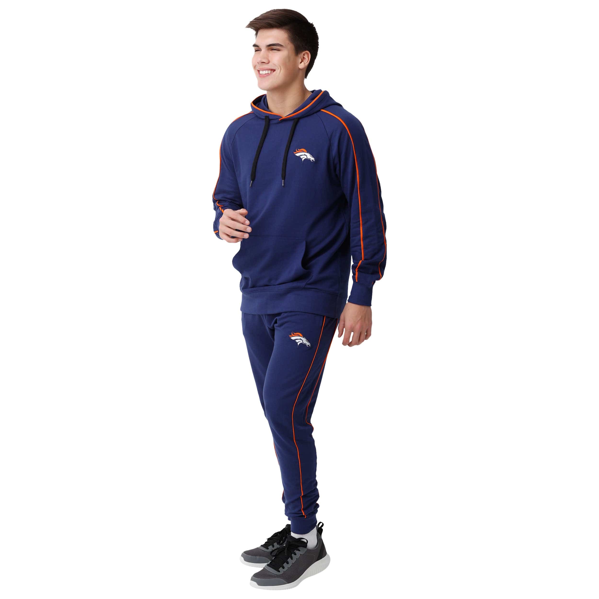 Denver Broncos Men's Tracksuit Set 2 Piece Hooded Sweatsuit Jogging  Suit Gift