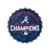 Atlanta Braves MLB 2021 World Series Champions Metal Distressed Bottle Cap Wall Sign