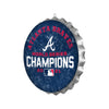 Atlanta Braves MLB 2021 World Series Champions Metal Distressed Bottle Cap Wall Sign