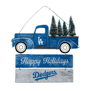 Los Angeles Dodgers MLB Wooden Truck With Tree Sign