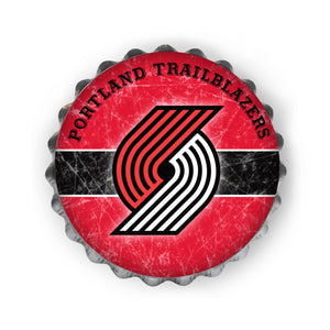 Portland Trail Blazers NBA Metal Distressed Bottlecap Sign