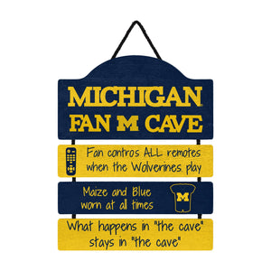 Michigan Wolverines NCAA Mancave Sign