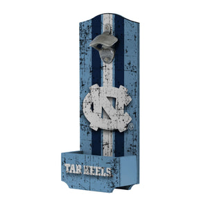 North Carolina Tar Heels NCAA Wooden Bottle Cap Opener Sign