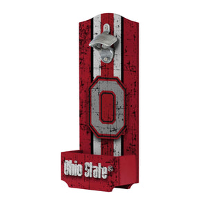 Ohio State Buckeyes NCAA Wooden Bottle Cap Opener Sign