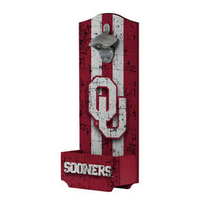 Oklahoma Sooners NCAA Wooden Bottle Cap Opener Sign