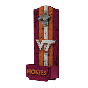 Virginia Tech Hokies NCAA Wooden Bottle Cap Opener Sign