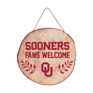 Oklahoma Sooners NCAA Wood Stump Sign