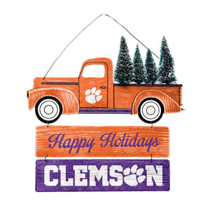 Clemson Tigers NCAA Wooden Truck With Tree Sign