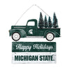 Michigan State Spartans NCAA Wooden Truck With Tree Sign