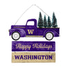 Washington Huskies NCAA Wooden Truck With Tree Sign