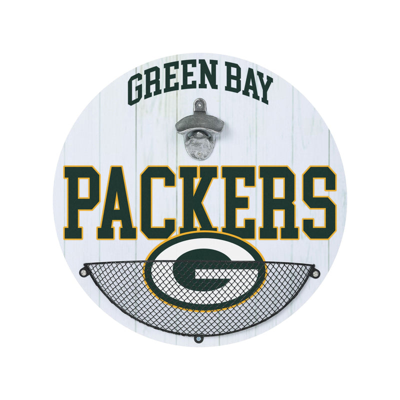 Green Bay Packers 13” Jumbo Metal Distressed Bottle Cap Wall Sign – Limited Edition FOCO Packers Sign – Show Your NFL and Team Spirit with