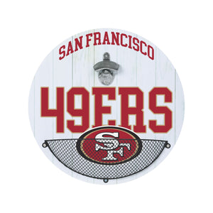 San Francisco 49ers NFL Bottle Opener Cap Catcher Wall Sign