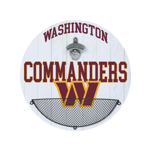 Washington Commanders NFL Bottle Opener Cap Catcher Wall Sign