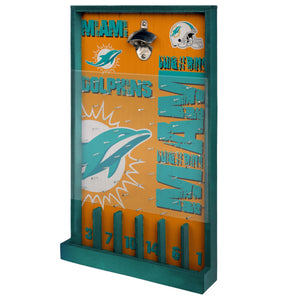 Miami Dolphins NFL Bottle Opener Sign Game