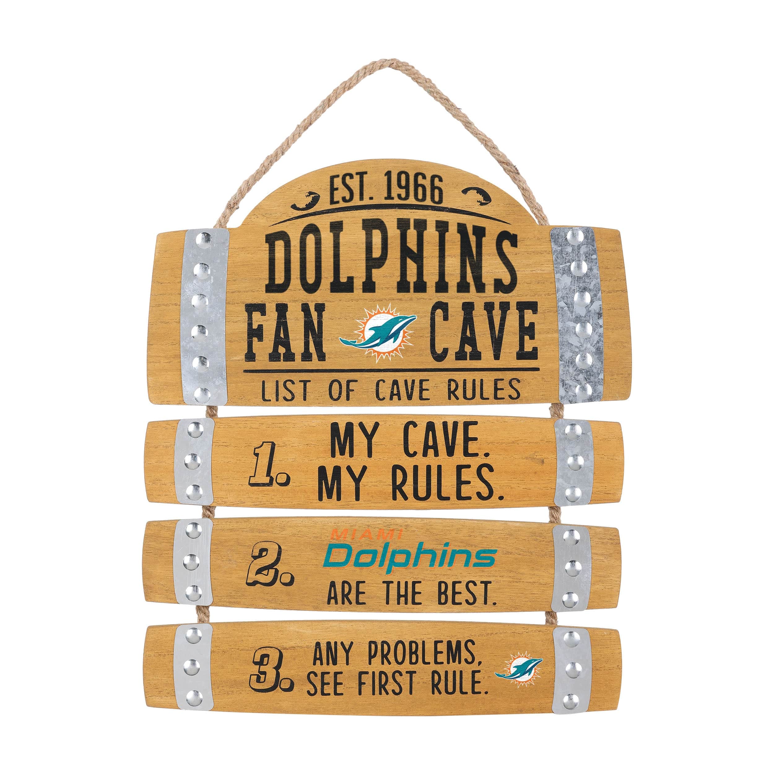 Officially Licensed NFL Miami Dolphins Fan Cave Sign