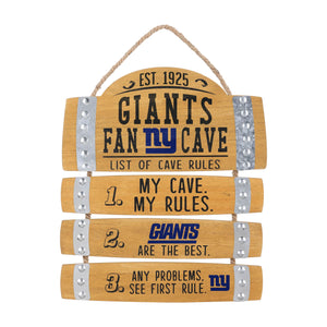 New York Giants NFL Barrel Slat Mancave Sign