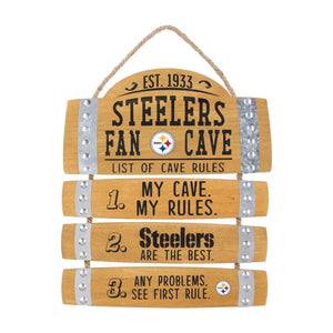 Pittsburgh Steelers NFL Barrel Slat Mancave Sign