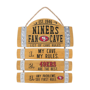 San Francisco 49ers NFL Barrel Slat Mancave Sign