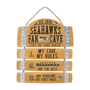 Seattle Seahawks NFL Barrel Slat Mancave Sign