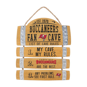 Tampa Bay Buccaneers NFL Barrel Slat Mancave Sign