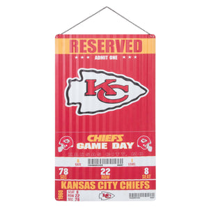 Kansas City Chiefs NFL Corrugated Metal Wall Sign