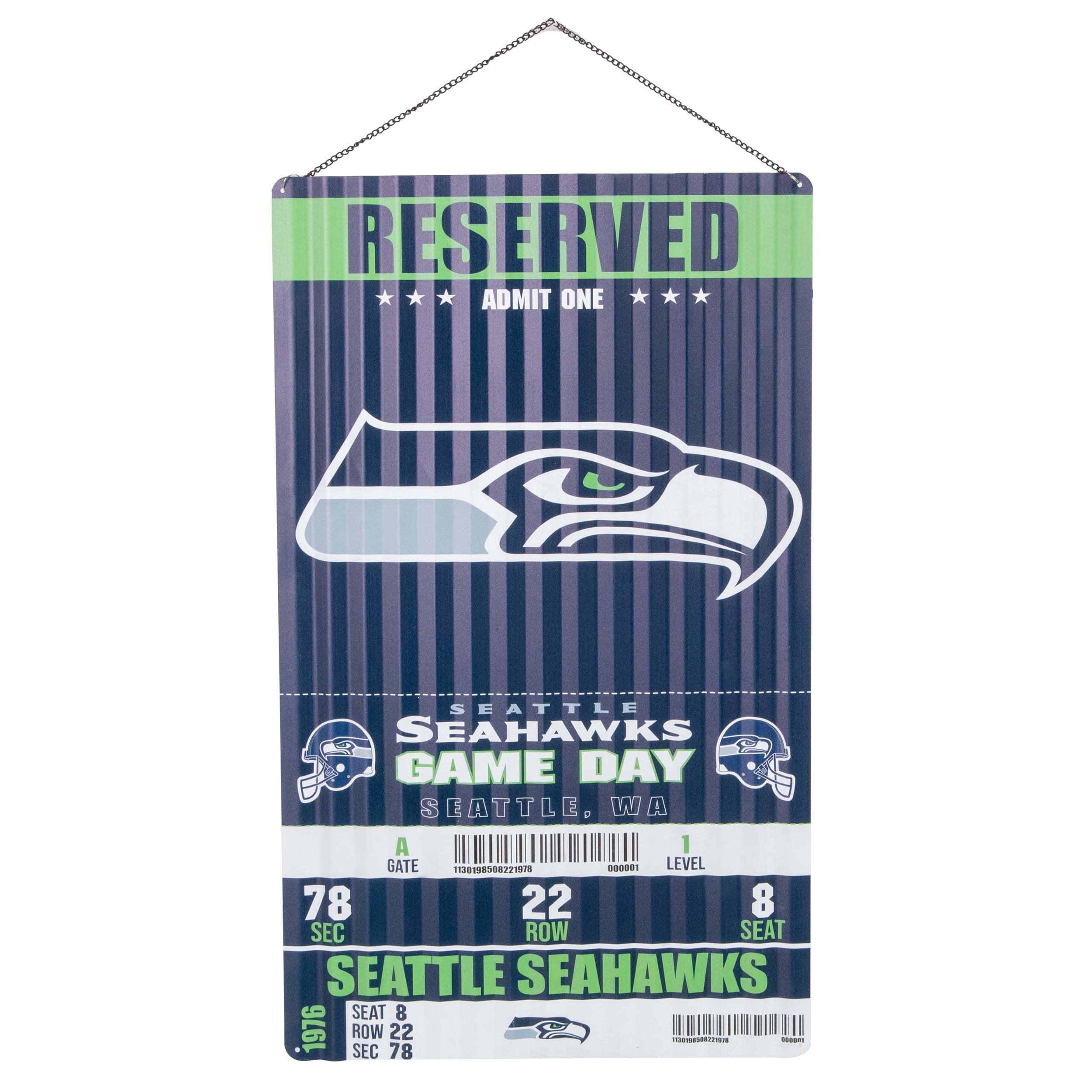 Party Animal NFL Seattle Seahawks Laser Cut Metal Sign, Black