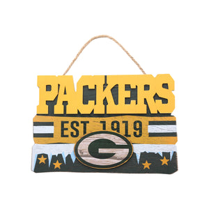 Green Bay Packers NFL Wooden Die Cut Sign