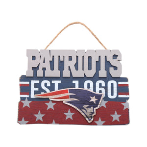 New England Patriots NFL Wooden Die Cut Sign