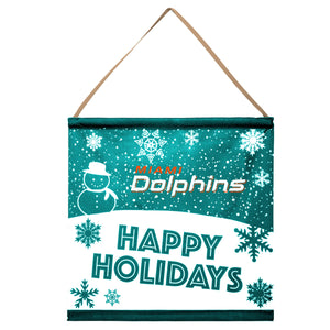 Miami Dolphins NFL Happy Holidays Banner Sign
