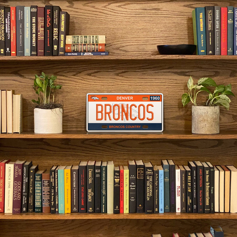 Denver Broncos Full Color Super Stripe Inlay License Plate