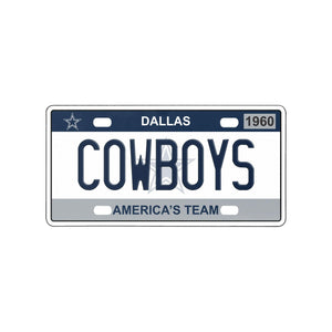 Dallas Cowboys NFL License Plate Wall Sign