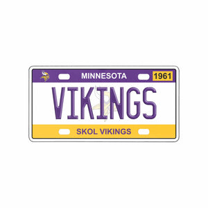 Minnesota Vikings NFL License Plate Wall Sign