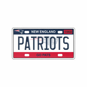 New England Patriots NFL License Plate Wall Sign