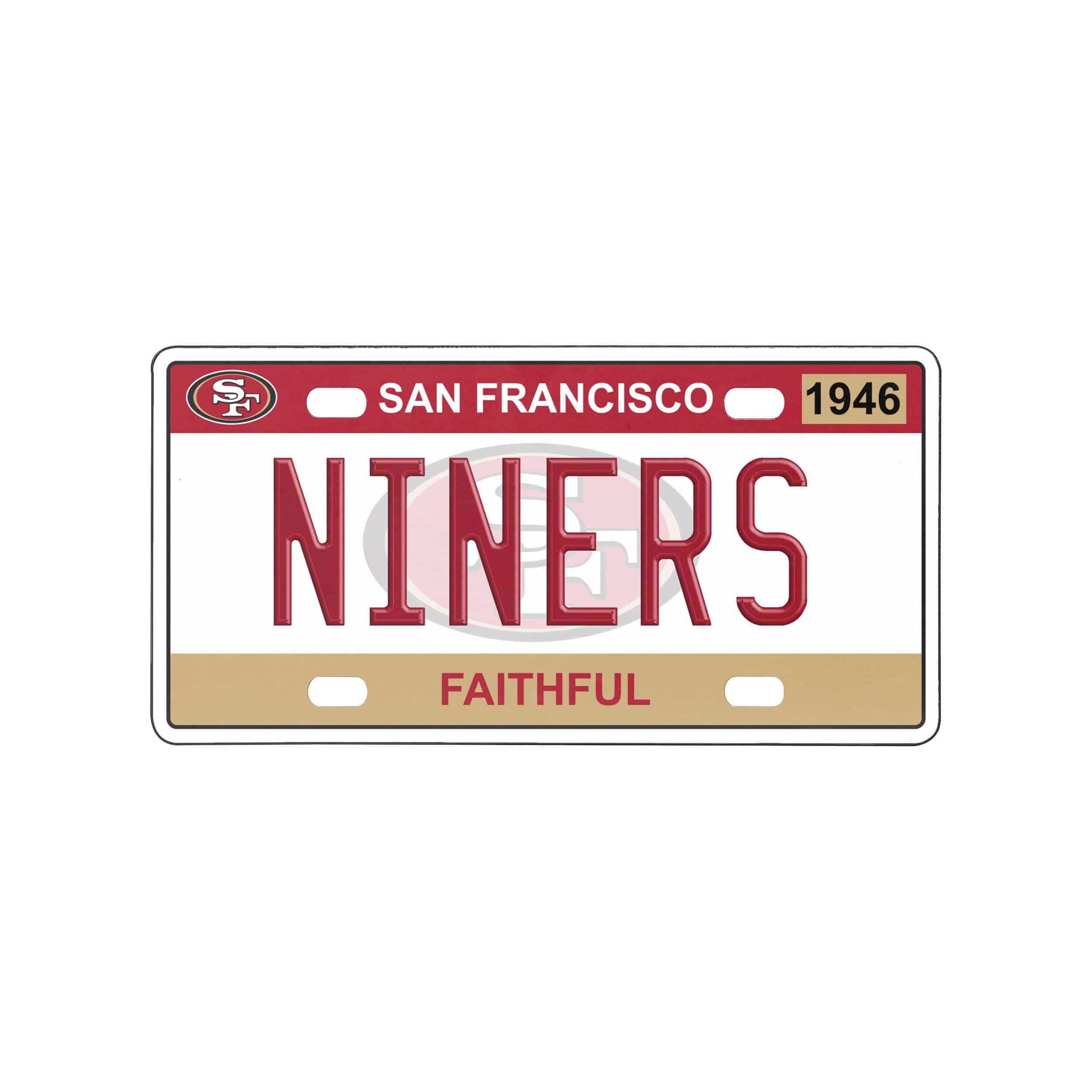 San Francisco 49ers License Plate Metal NFL New Vintage