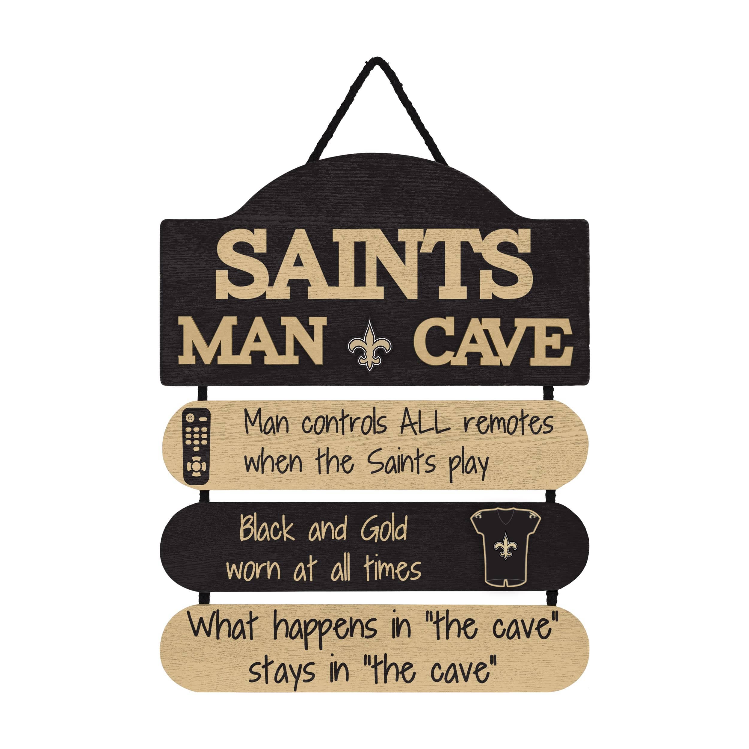 New Orleans Saints Fan Cave Wood Sign