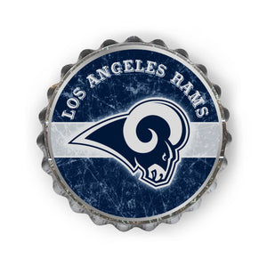 Los Angeles Rams NFL Metal Distressed Bottlecap Sign