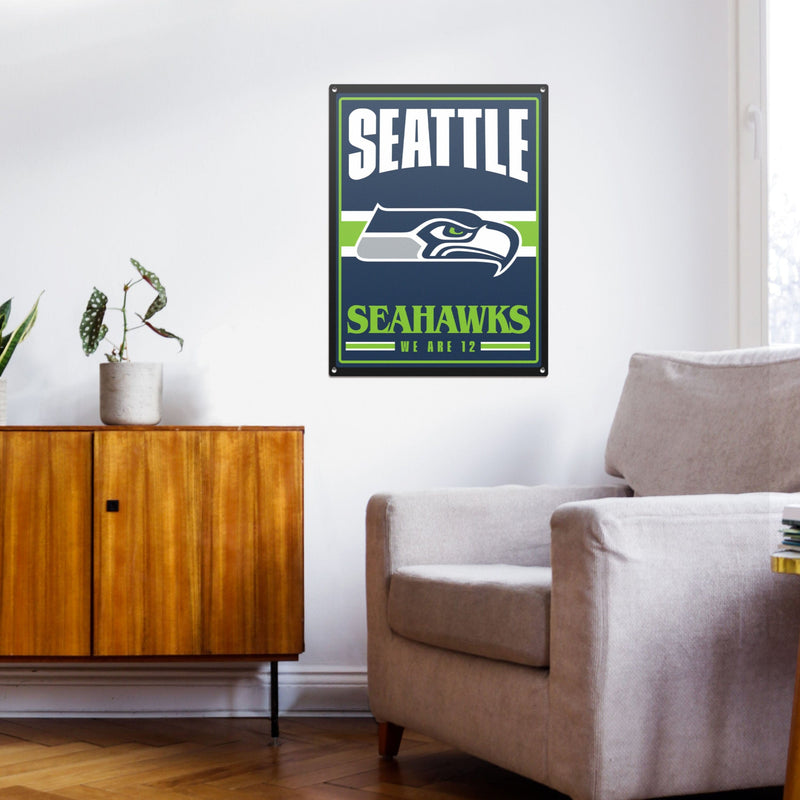 Seattle Seahawks 13In Vintage Metal Wall Sign