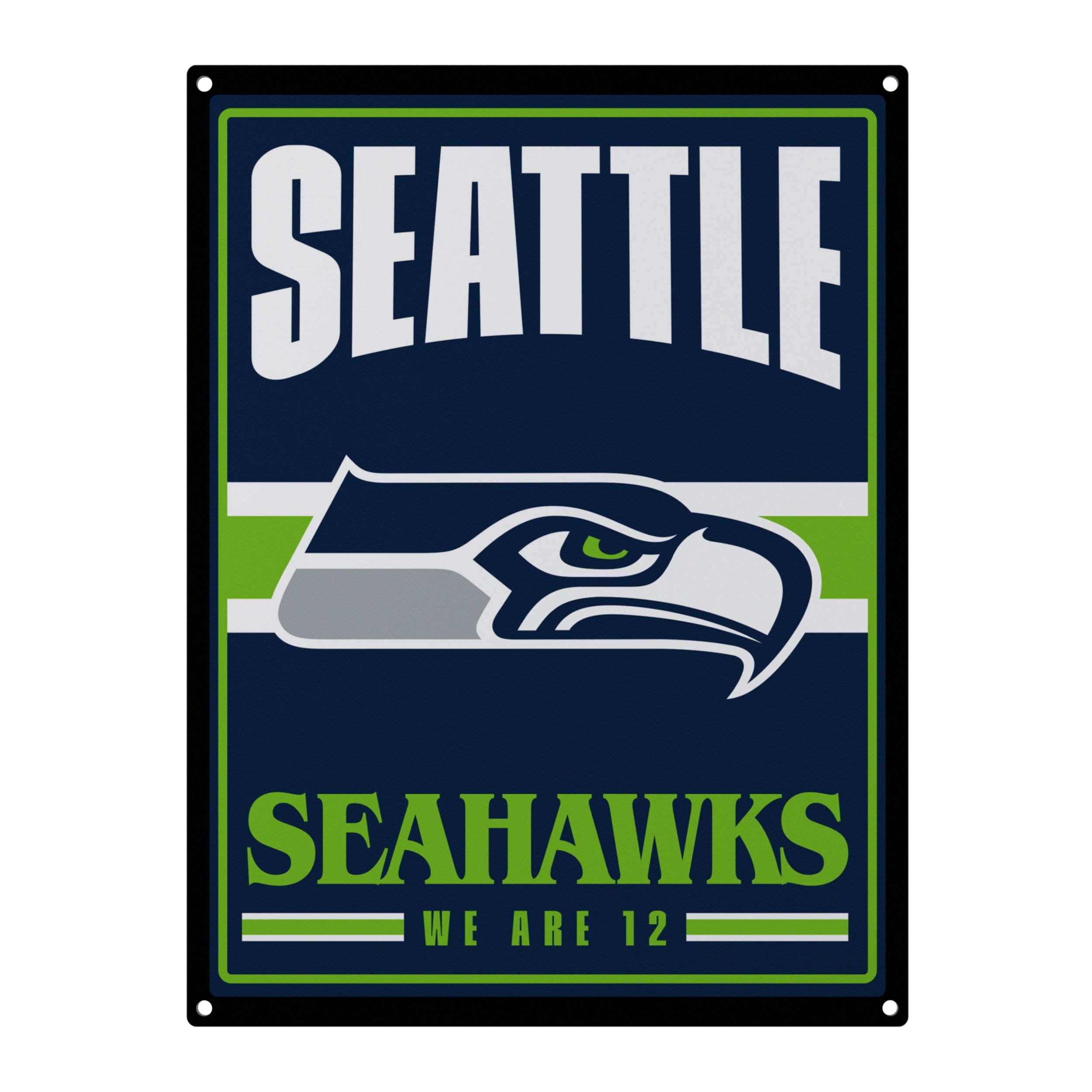 Seattle Seahawks 13In Vintage Metal Wall Sign