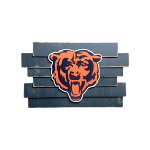 Chicago Bears NFL Staggered Wood Logo Sign