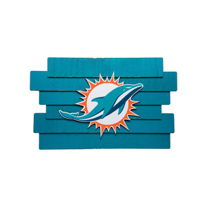 Miami Dolphins NFL Staggered Wood Logo Sign