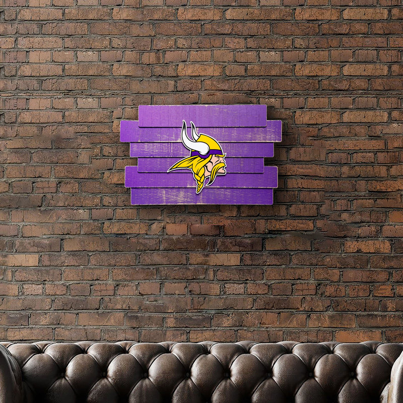 Minnesota Vikings 6 x 24 Wood Fan Wall Sign