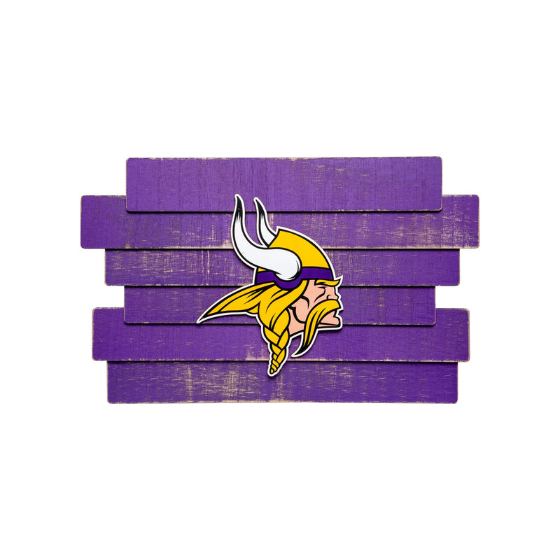 Minnesota Vikings NFL Staggered Wood Logo Sign