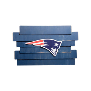 New England Patriots NFL Staggered Wood Logo Sign