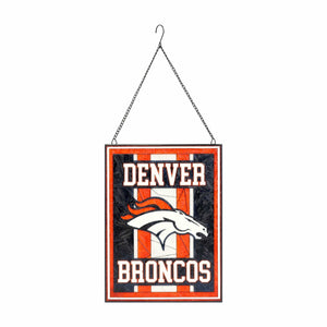 Denver Broncos NFL Team Stripe Stain Glass Sign