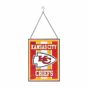 Kansas City Chiefs NFL Team Stripe Stain Glass Sign