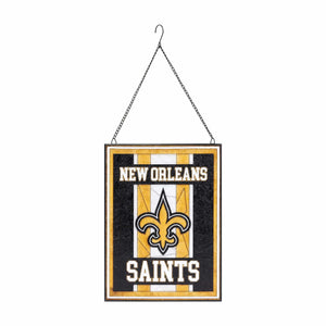 New Orleans Saints NFL Team Stripe Stain Glass Sign
