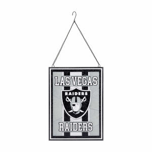 Las Vegas Raiders NFL Team Stripe Stain Glass Sign