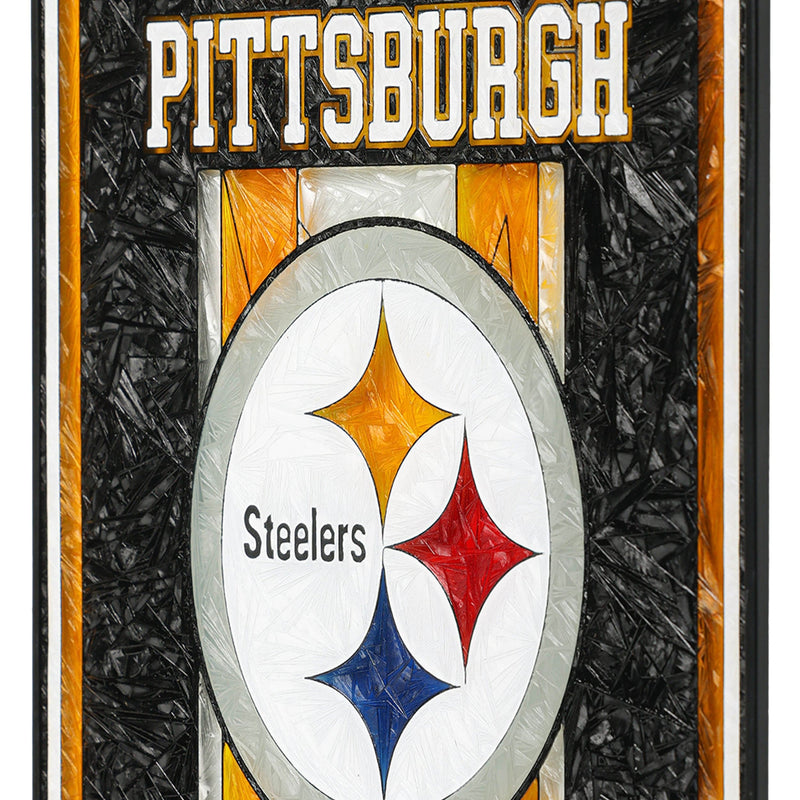 Pittsburgh Steelers Sign Glass Wall Art Team Name