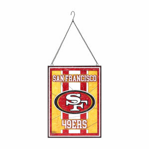 San Francisco 49ers NFL Team Stripe Stain Glass Sign